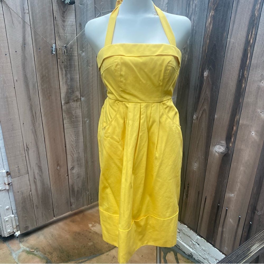 Anthropologie Hitherto yellow midi dress size 0
